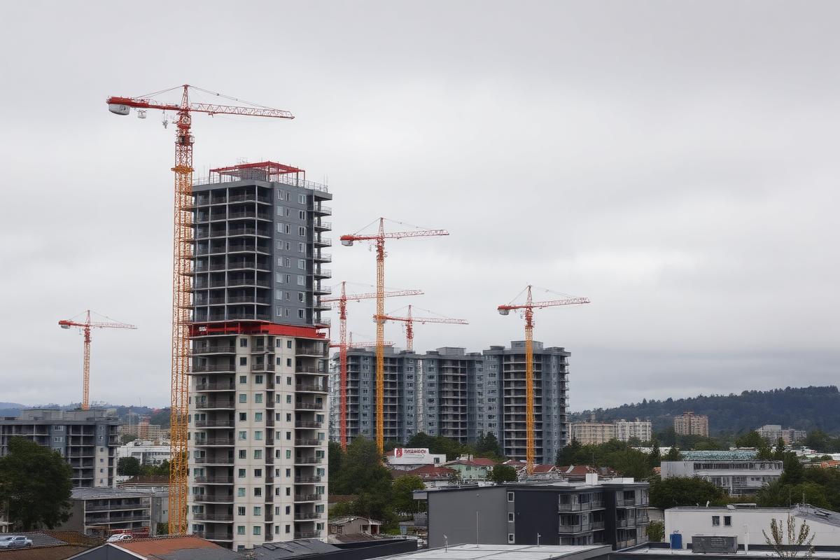 Cranes over Te Aro. The city has more apartments under construction than at any point since 2008.